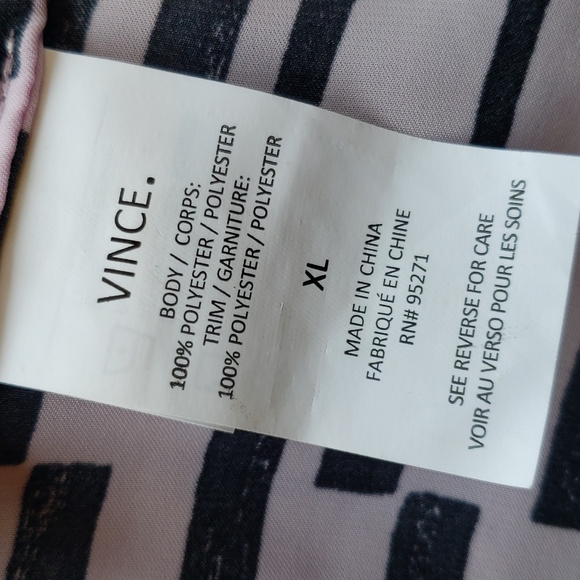 Vince Chiffon-Overlay A-Line Dress Navy sz XL Girl's Coastal Casual - Picture 7 of 9